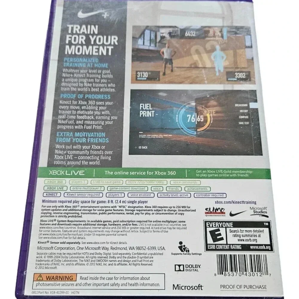 Nike+ Kinect Training KINECT Game XBOX360 -USED